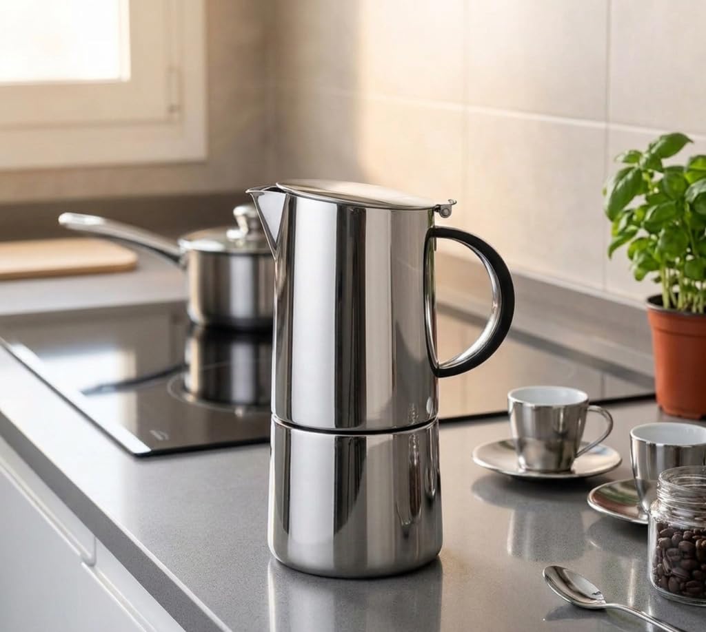 Suinga Cafetera Profesional | Cafetera Italiana 6 Tazas 310ml Inducción | Cafetera Espress Mokka | Para todo tipo de cocinas