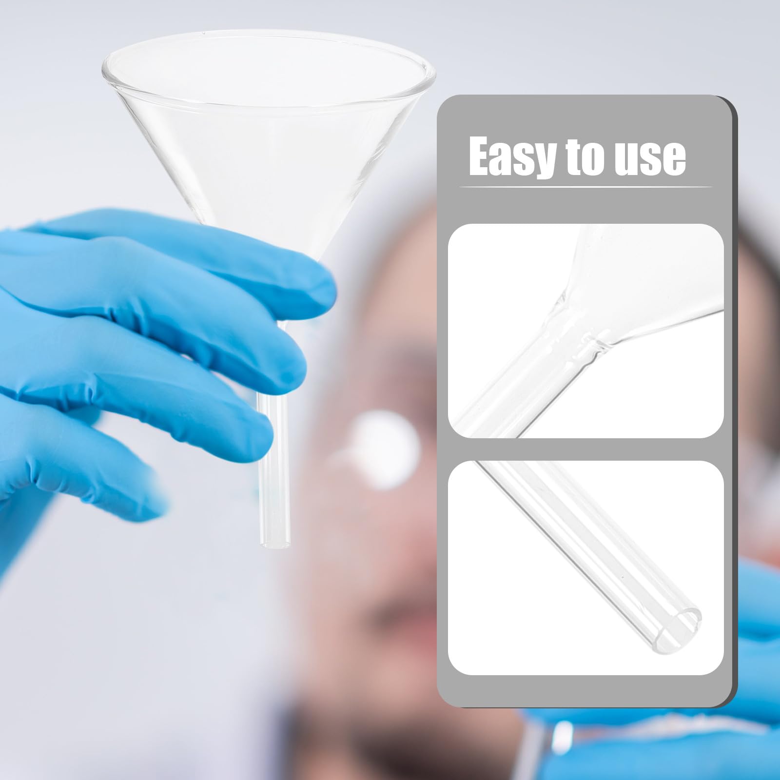 SHINEOFI Entonnoirs en Verre Borosilicaté Diamètre 40 à 90mm pour Laboratoire Lot de 4 Polyvalents et Organisateurs pour Recherches Biologiques