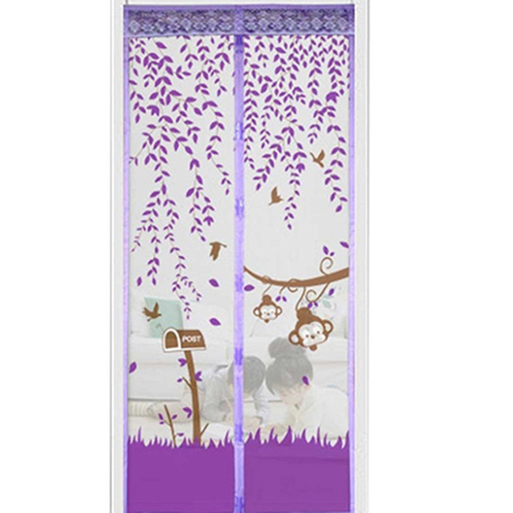 Gemini_mall® Magnetic Flying Insect Door Screen Mesh Curtain Mosquito Net (100cm x 210cm, Purple)
