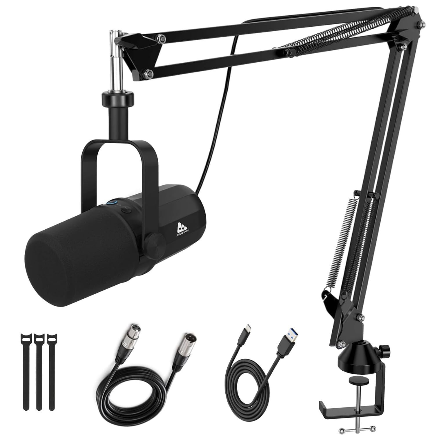 Audio Array AM-C11 Pro XLR/USB Professional Dynamic Microphone Kit | Premium Metal 96kHz/24bit Studio Quality | 2M Cables, Volume Control, Mute & Realtime Monitoring | Streaming, Gaming & podcasting-image-38