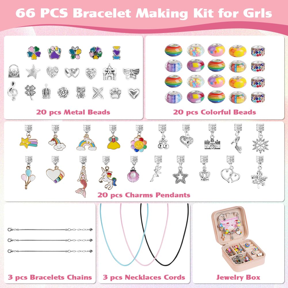 AUAUY Kit Giochi Crea Braccialetti DIY Regalo Bambina 5-10 Anni, Idee Originali per Natale e Compleanno