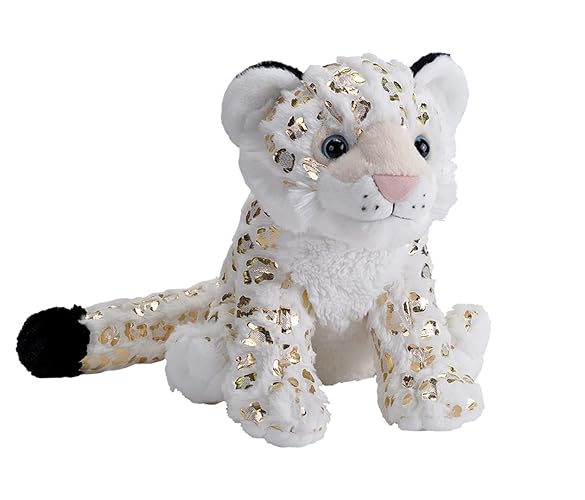 Wild Republic Snow Leopard, Foilkins, Stuffed Animal, 12 inches, Gift for Kids, Plush Toy, Fill is Spun Recycled Water Bottles, 10"
