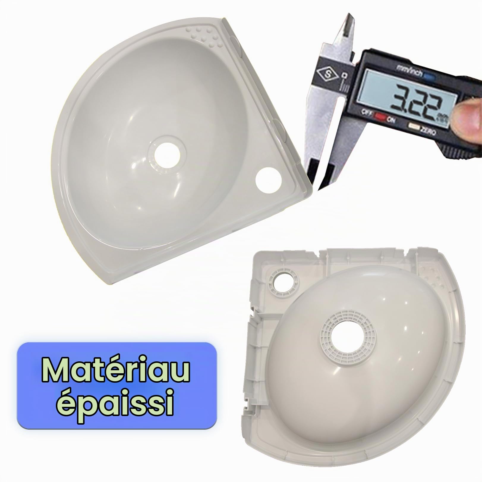 Lavabo d'angle Petit Évier Mural en Plastique Lavabos de Salle de Bain Suspendre Mini Lavabo de Camping-car, Lave-Mains d'angle Extérieur Pour Caravane Toilettes Sous-sol