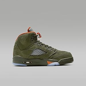 Amazon.com | NIKE Air Jordan 5 Retro Big Kids Shoes Size-4, Army