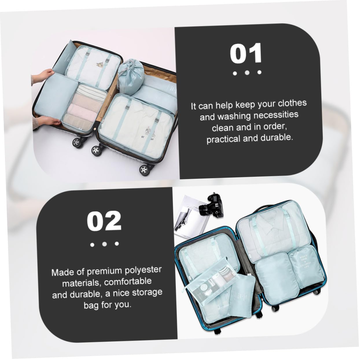 Uonlytech Porta Indumenti da Viaggio Borse Organizer Buste per Vestiti Custodie Intima Borse Articoli Toeletta Cosmetici Viaggio Viaggi Cerniera Chiusura Organizzazione Pratica