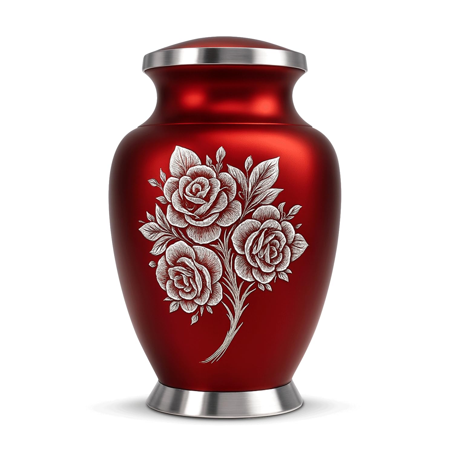 Rose Cremation Urn for Ashes for Women & Men - Handcrafted Rose Urns for Human Ashes Adult Female & Male - Funeral Urns for Women - Honor Your Loved Ones with Decorative Urns (Red, Large)