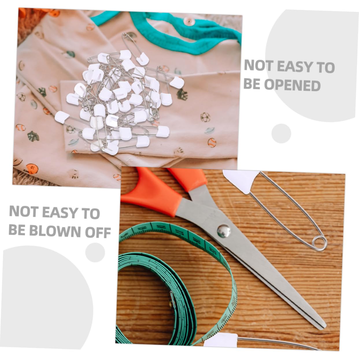 60pièces Épingles à Nourrice pour Bébés Sécurisées Et Durables Parfaites pour Les Couches Et Organiser Les Vêtements
