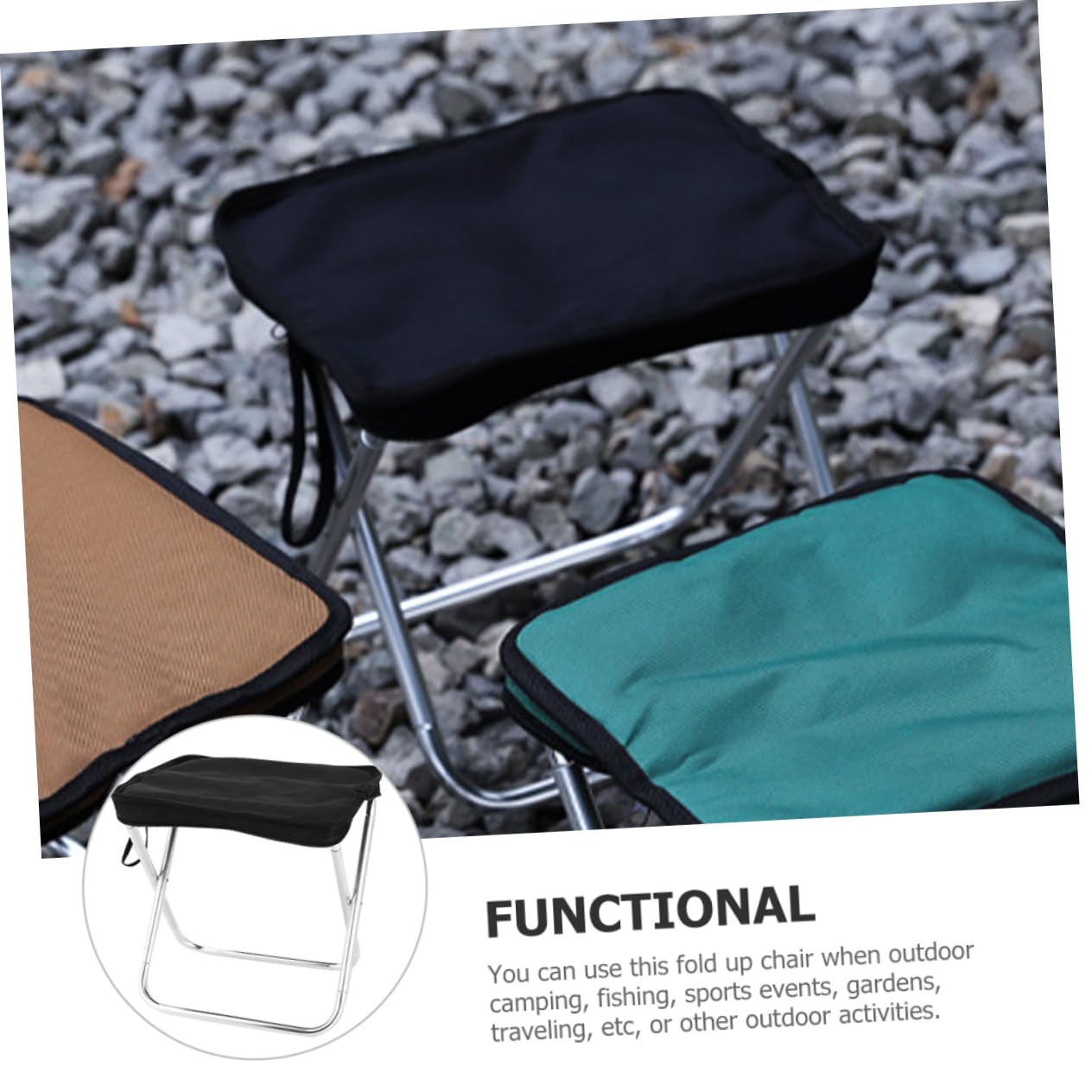 LAPYAPPE Stool Heavy Duty Camping Chair Portable Lightweight Travel Stool for Easy to Carry Multi Functional Use for Picnics
