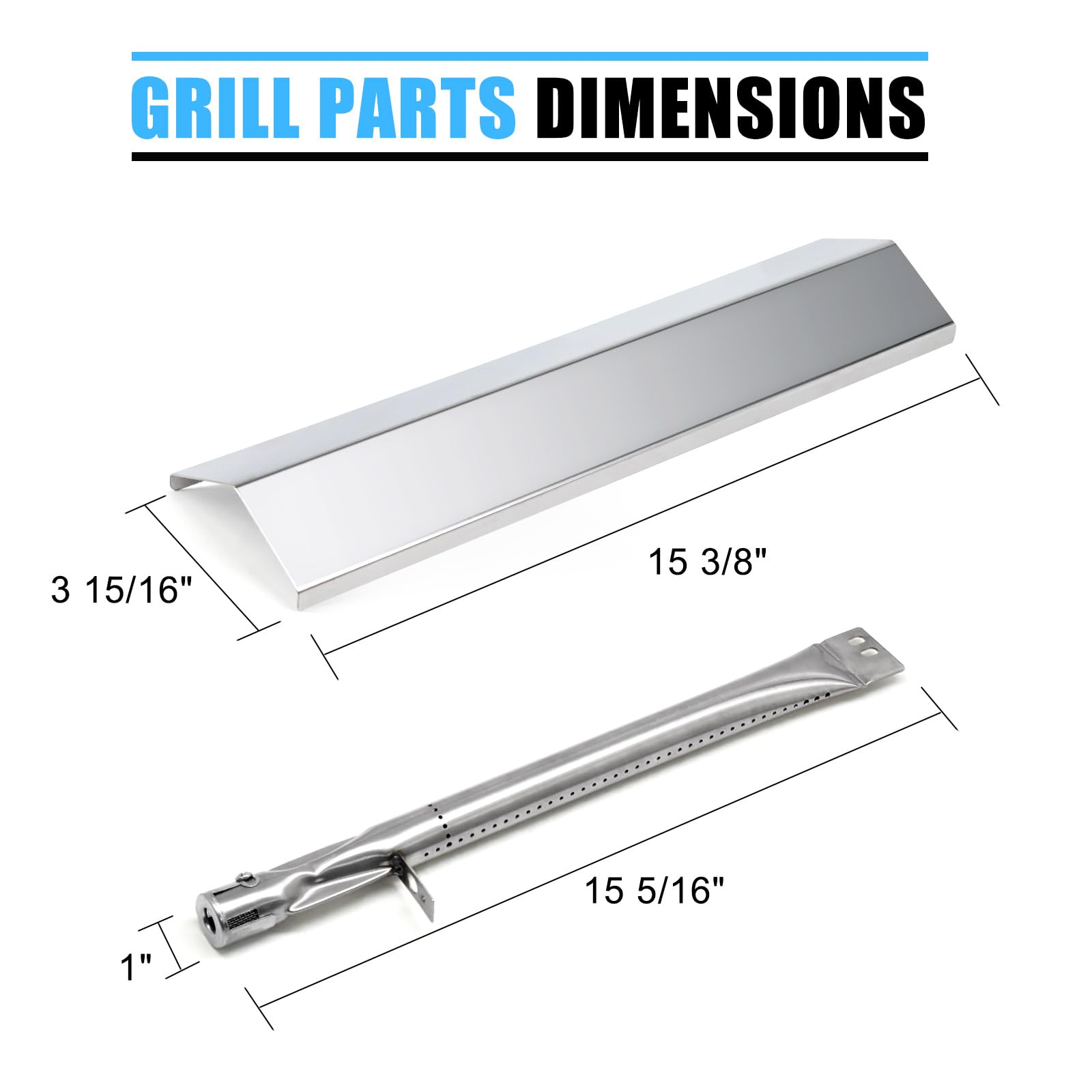 Piezas de repuesto para parrilla Brinkmann 810-2511-S 810-2512-S, protectores térmicos, quemadores de parrilla, kit de encendedores de parrilla para 810-2511-S 810-2512-S Brinkman