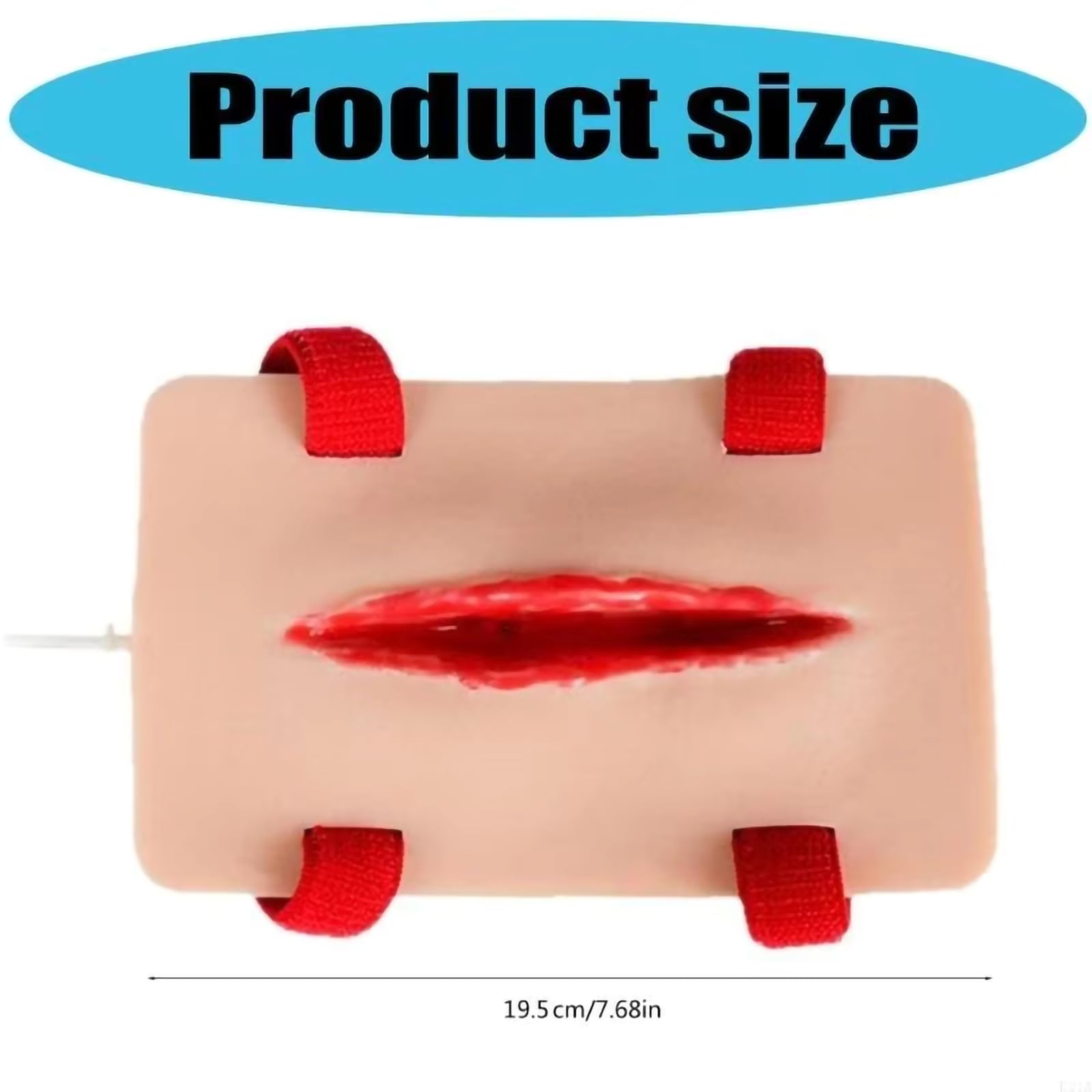 Tampone di addestramento per ferite in silicone realistico - Simulatore indossabile riutilizzabile per il controllo delle emorragie, la sutura e la pratica del primo soccorso di emergenza,Flesh