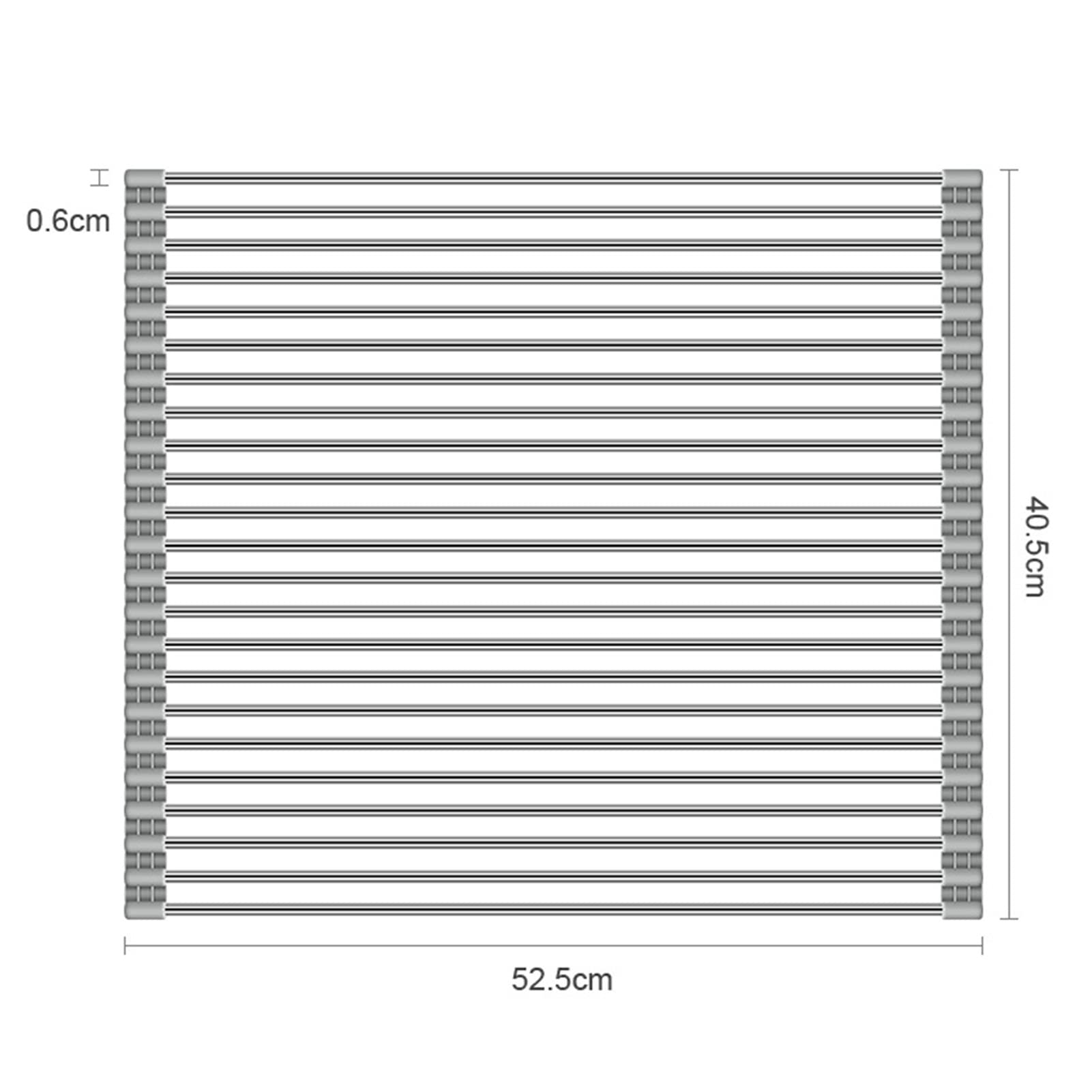 Escurridor de platos de silicona ajustable para frutas y verduras, colador de fregadero (52,5 x 40,5 cm), ahorra espacio, fácil de limpiar, duradero y versátil