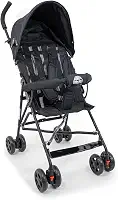 Carrinho de Bebê Guarda-Chuva Leve, Dobrável, Estrutura em Aço, Cinto de Segurança, Confortável, Fácil Transporte, Ideal para Passeios e Viagens Mega Compras Preto