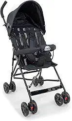 Carrinho de Bebê Guarda-Chuva Leve, Dobrável, Estrutura em Aço, Cinto de Segurança, Confortável, Fácil Transporte, Ideal para Passeios e Viagens Mega Compras Preto
