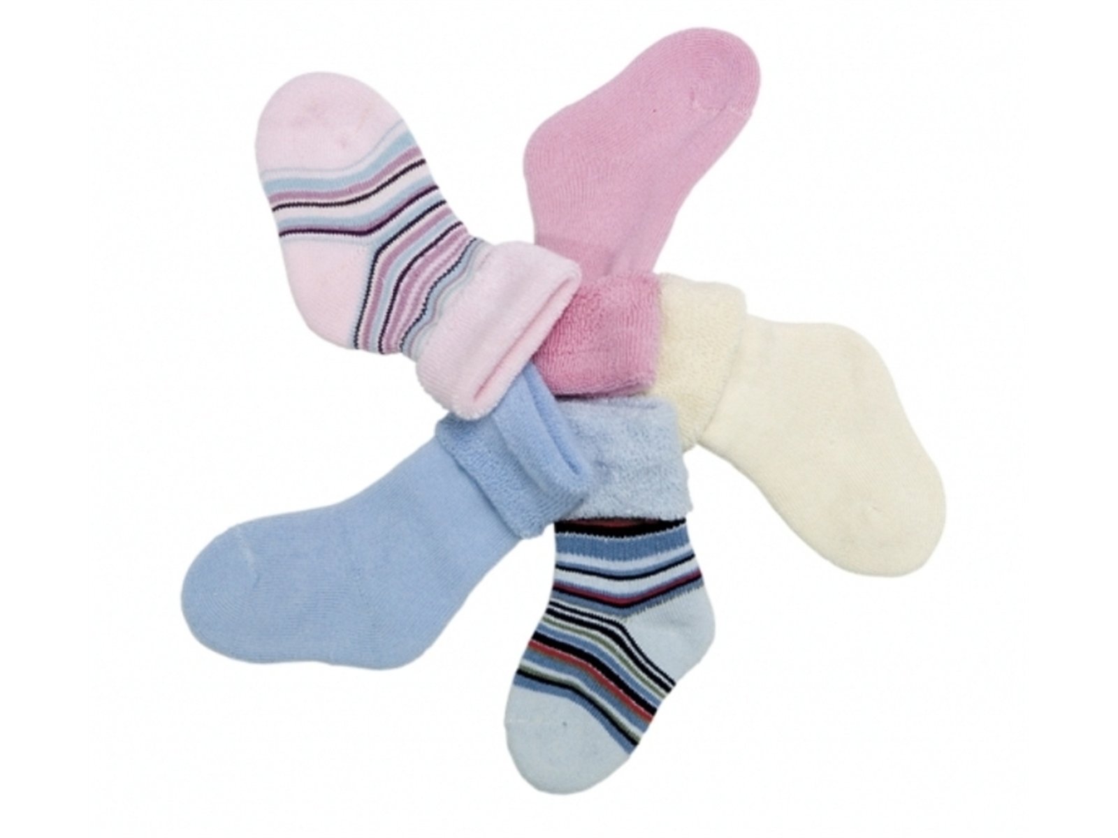 Grödo (Groedo) Organic Cotton Baby Infant Terry Socks (3-pack) Made in Germany (3-6 months, Pink/striped)