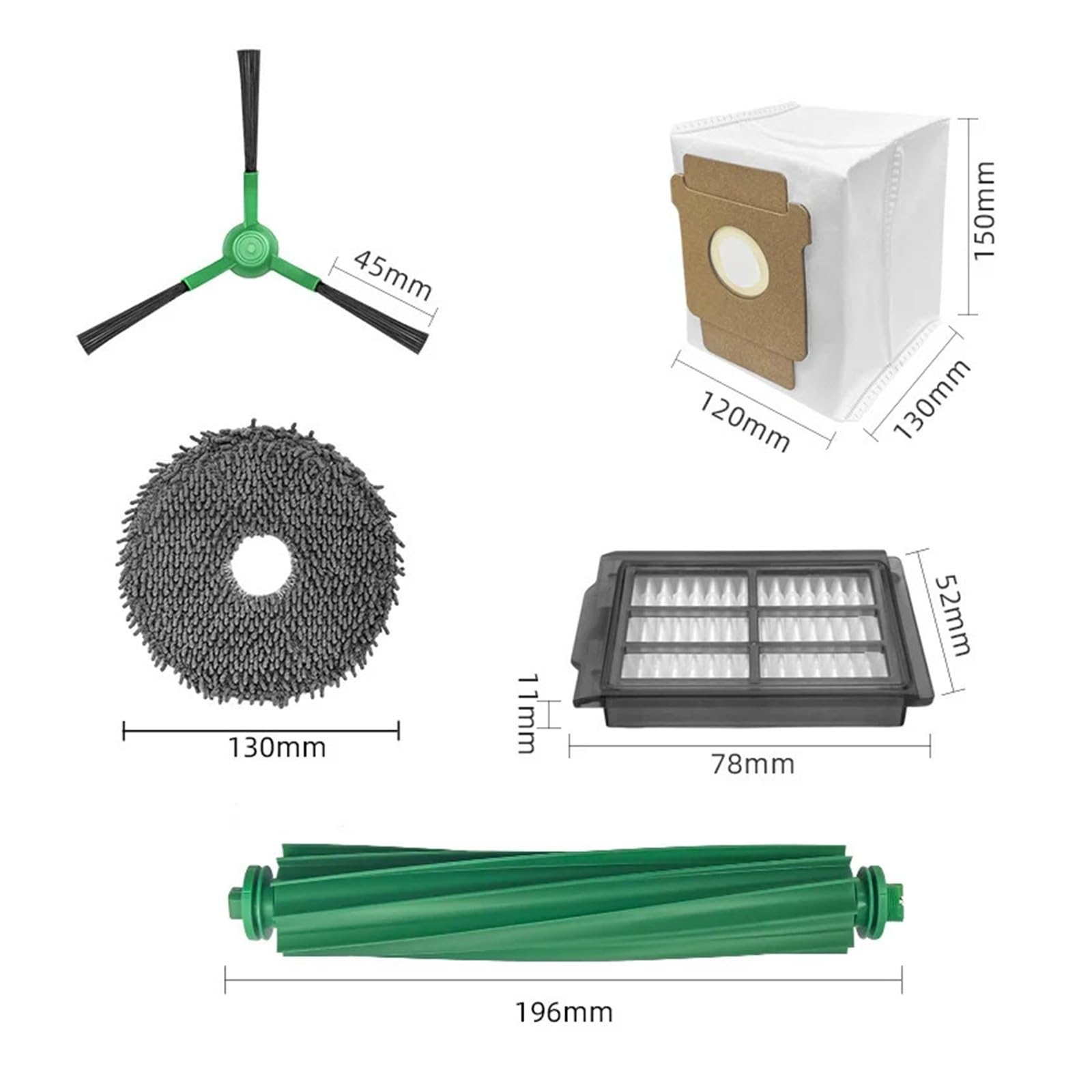 Spazzole Principali, Panni Laterali, Filtri, Sacchetti For La Polvere, Compatibili Con Roomba, Plus 405 Combo/505 Robot Aspirapolvere, Kit Di Accessori(25 pcs)