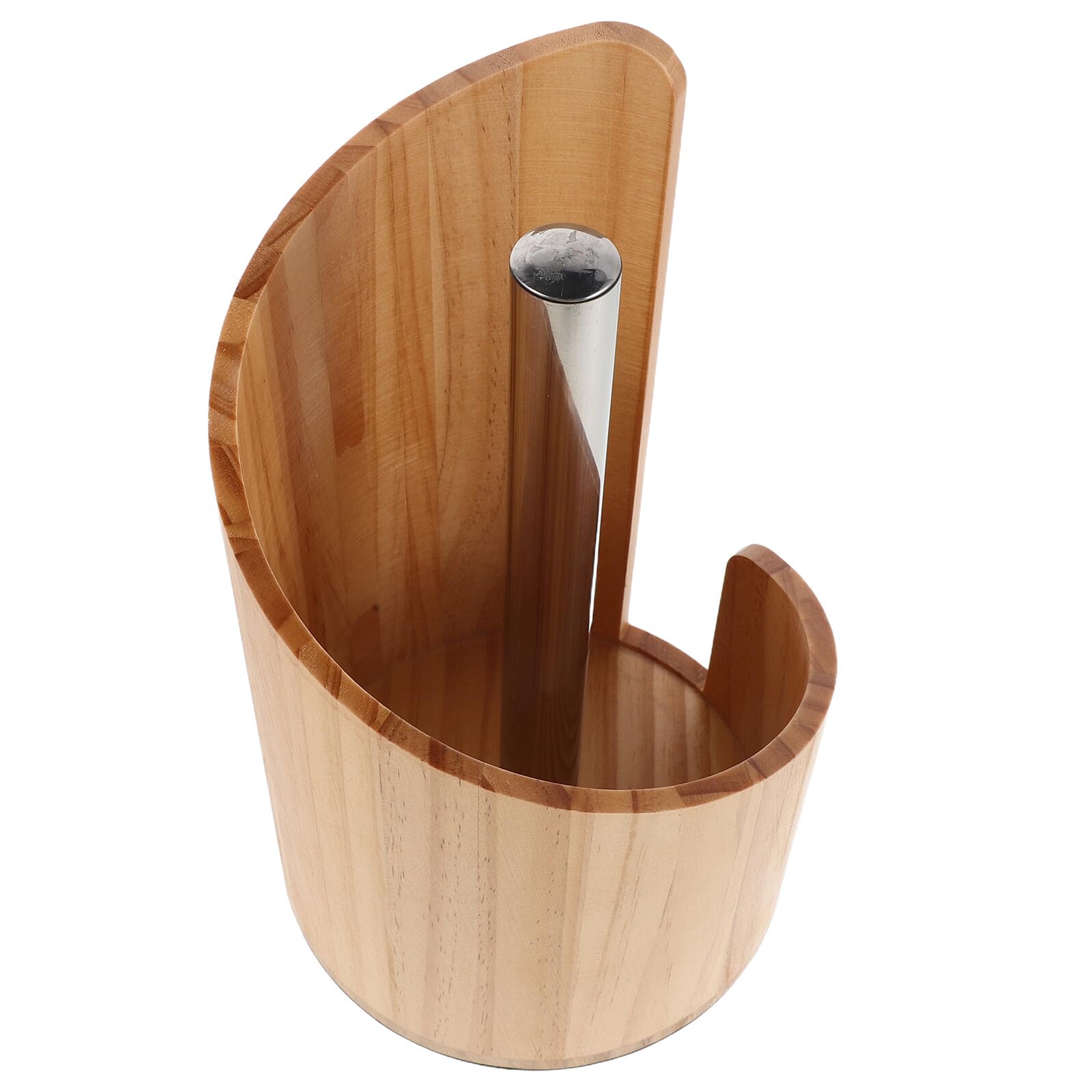 Portarrollos de Papel para Encimera de Madera con Base Redonda