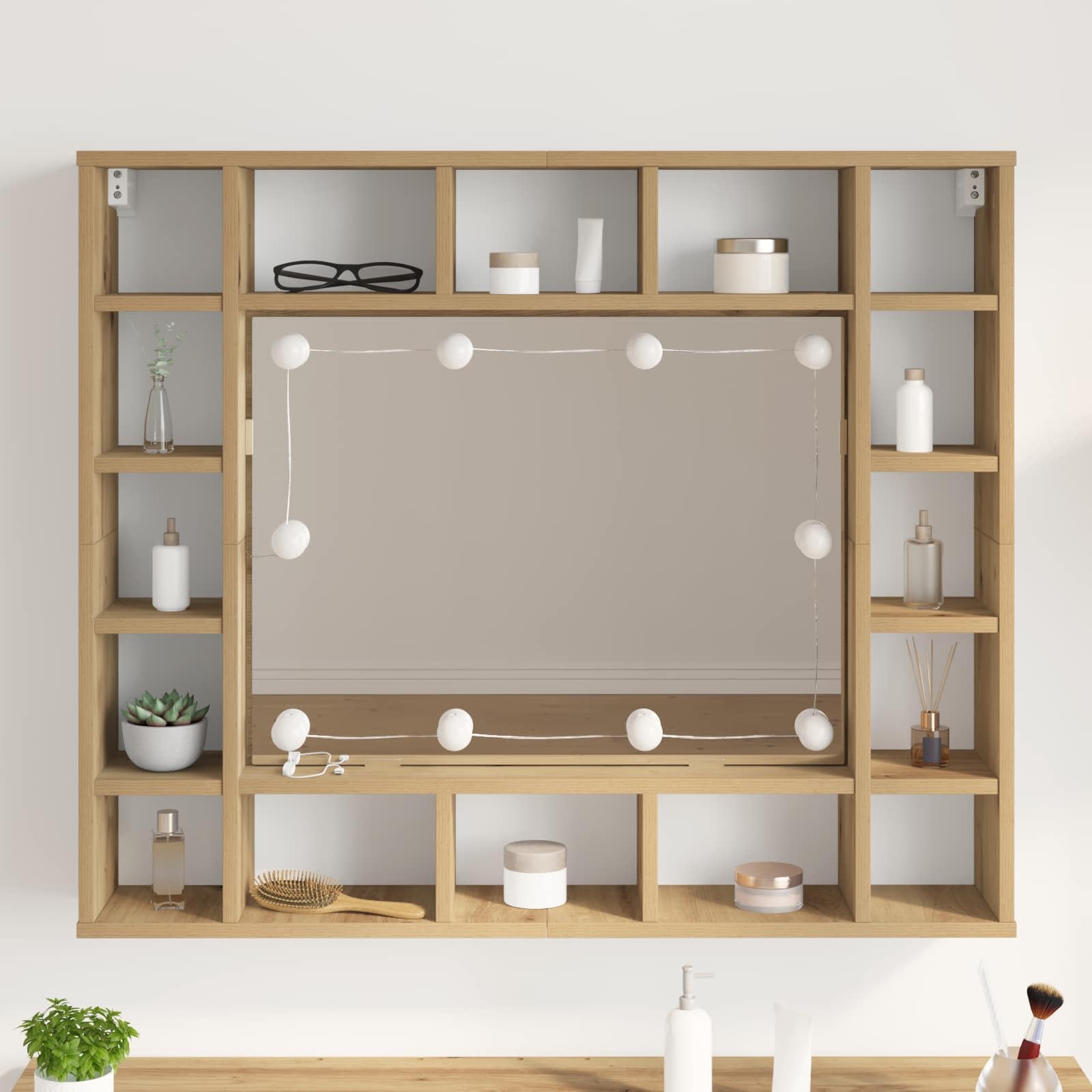 12er LED Spiegelleuchten Set für Schminktisch, Schminklicht für Make-up, USB Stromversorgung, Dimmbare Kosmetikspiegel Beleuchtung, Weiß