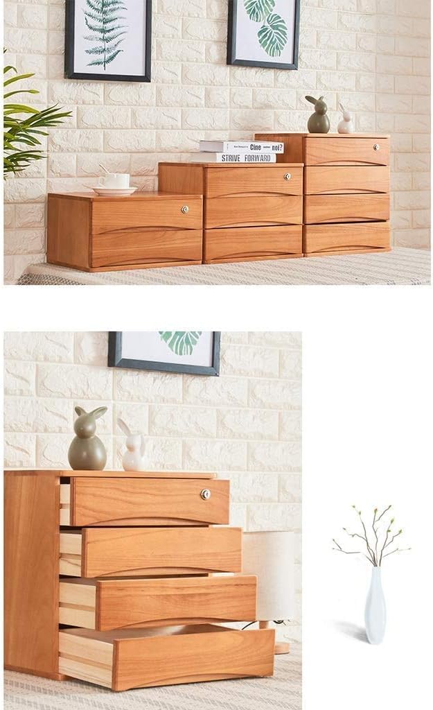 Multifunctional Office File Cabinet Desktop File Rack with Lock Solid Wood Storage Shelf for A4 Paper 2 Tier.，B 2 Tier