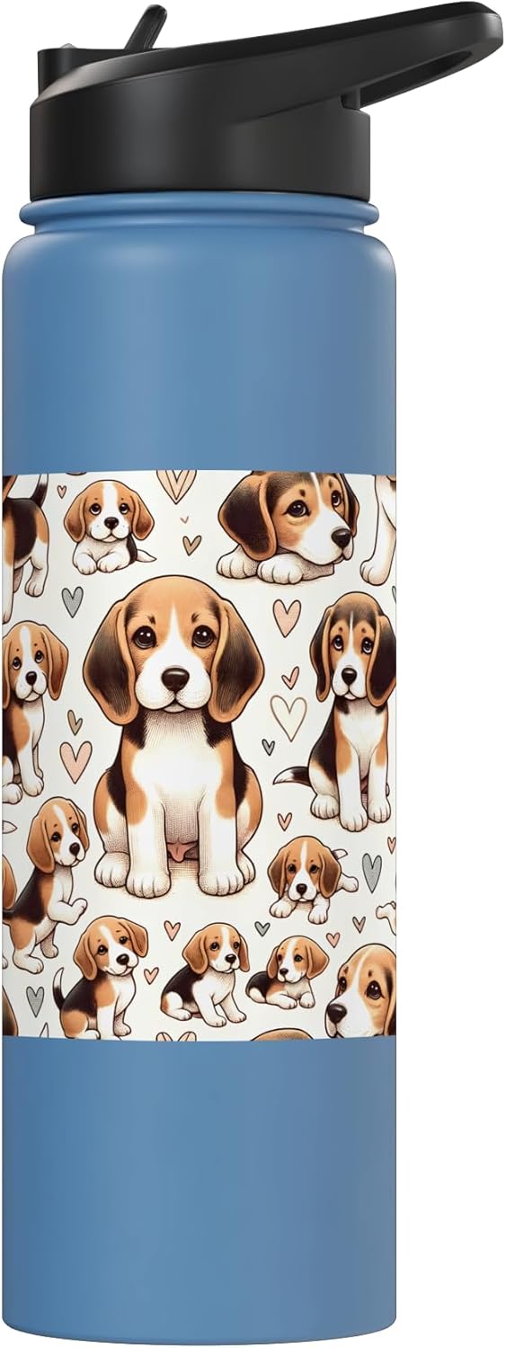Beautiful Beagle Dogs Pattern Beagle Stainless Steel Insulated Water Bottle