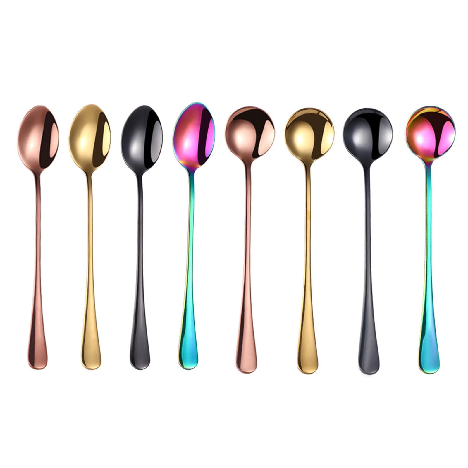 hokojix 8 PCS Versatile Coffee Spoon Dessert Spoon Kitchen Spoon Dinner Spoon Kitchen Tableware Stainless Steel