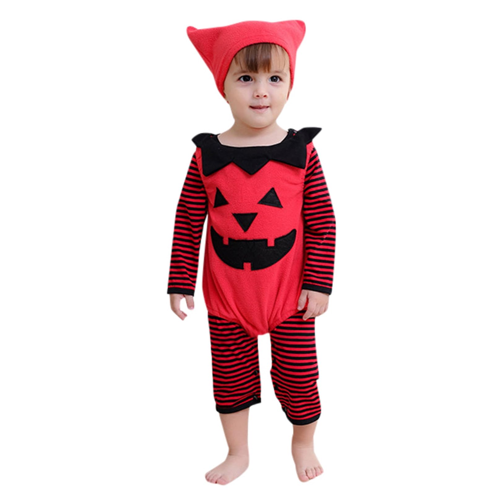 CokbyavlaBodysuit Tops Solid Fall Outfit Clothes for Baby Girl,Halloween Dress For Girls Pumpkin Goose Outfit Baby Costume For Baby Boy Vampire Bat Costume Baby Baby Gir