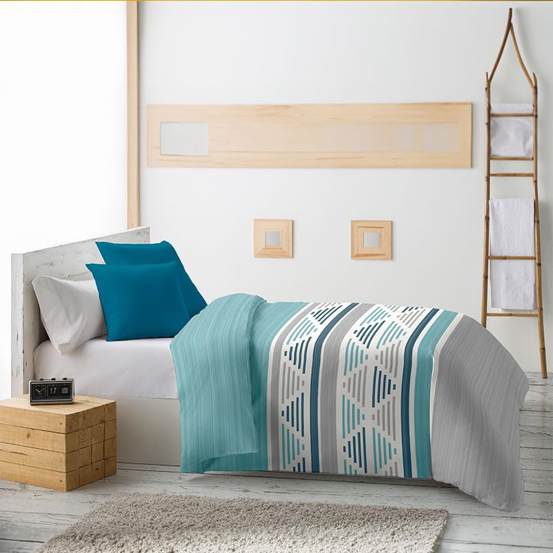 Rufino Díaz Edredón Invierno Reversible 350g Estampado Ra - Azul, 135 cm