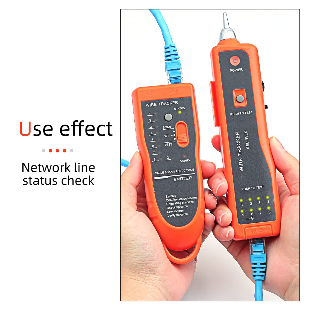 Tracker kabli Ethernet LAN, wielofunkcyjny tester kabli do CAT5 CAT6 RJ45 RJ11 z klejeniem do konserwacji sieci, połączenie linii telefonicznej, słuchawki do klejenia kabli