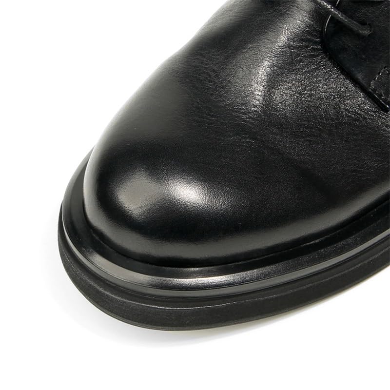 Men's Casual Leather Shoes Leather Upper Lace-ups Round Toe Fashion Dress Shoes Non-Slip Rubber Thick Sole Breathable Driving Walking Shoes for Men(D,10)4