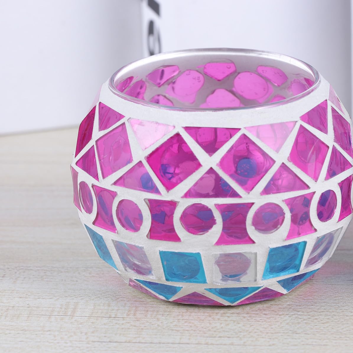 4 Stück Bunte Runde Teelichthalter aus Glas im Vintage Stil Wiederverwendbar als Dekorativer Duftkerzenhalter für Spa und Riegel Geeignet