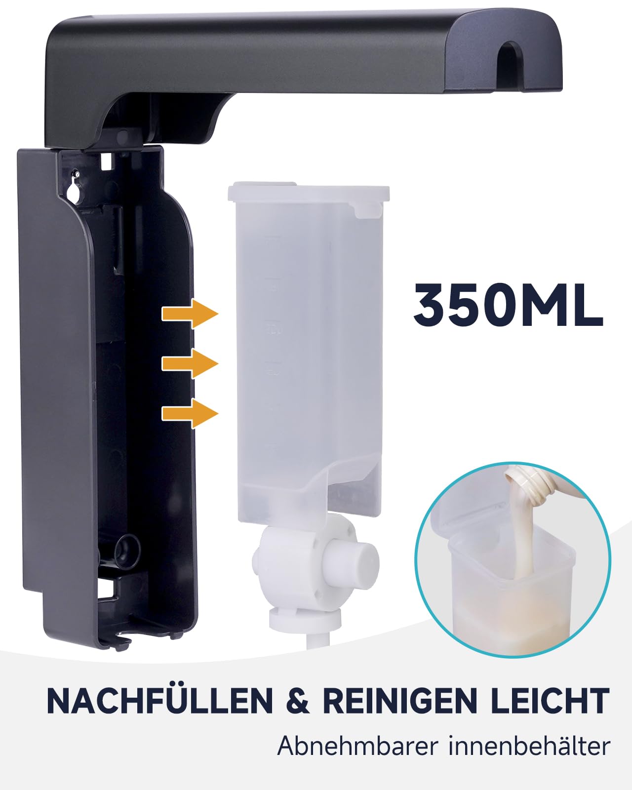 AIKE EasyPush Duschspender, Bohrfreie Wandmontage Für Shampoo & Spülung, Spart Platz, Dreifach