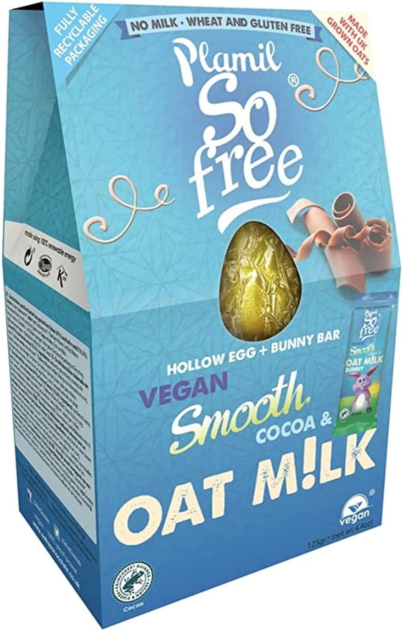 Plamil So Free Oat Milk Chocolate Alternative Easter Egg & Bunny Bar - Vegan, No Added Sugar, No Milk, Wheat & Gluten Free - 125g