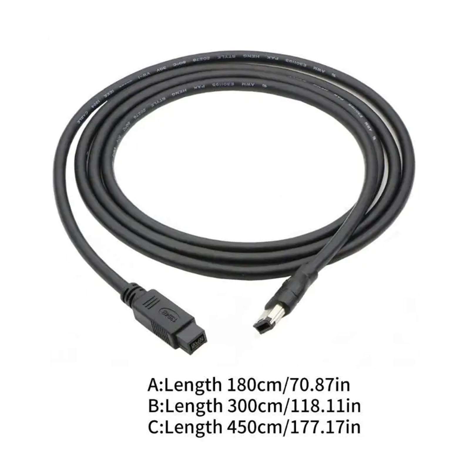 Cavo adattatore Firewire IEEE 1394 da 6 pin a 9 pin pl-ug per collegare stampanti, scanner, hard disk (4,5 m)