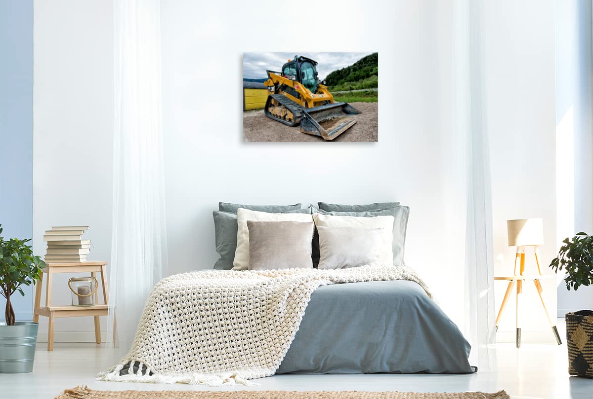Premium Textil-Leinwand 90 x 60 cm Quer-Format Baumaschinen - Maschinen auf der Baustelle | Wandbild, HD-Bild auf Keilrahmen, Fertigbild auf hochwertigem Vlies, Leinwanddruck von Georg Niederkofler