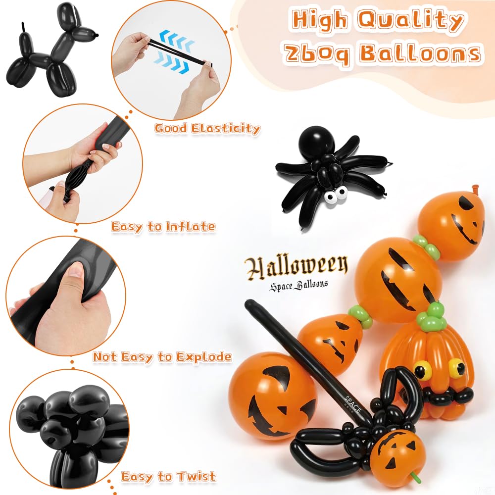 200 Count Black 260 Balloons - Long Twisting Balloons For Magic & Parties