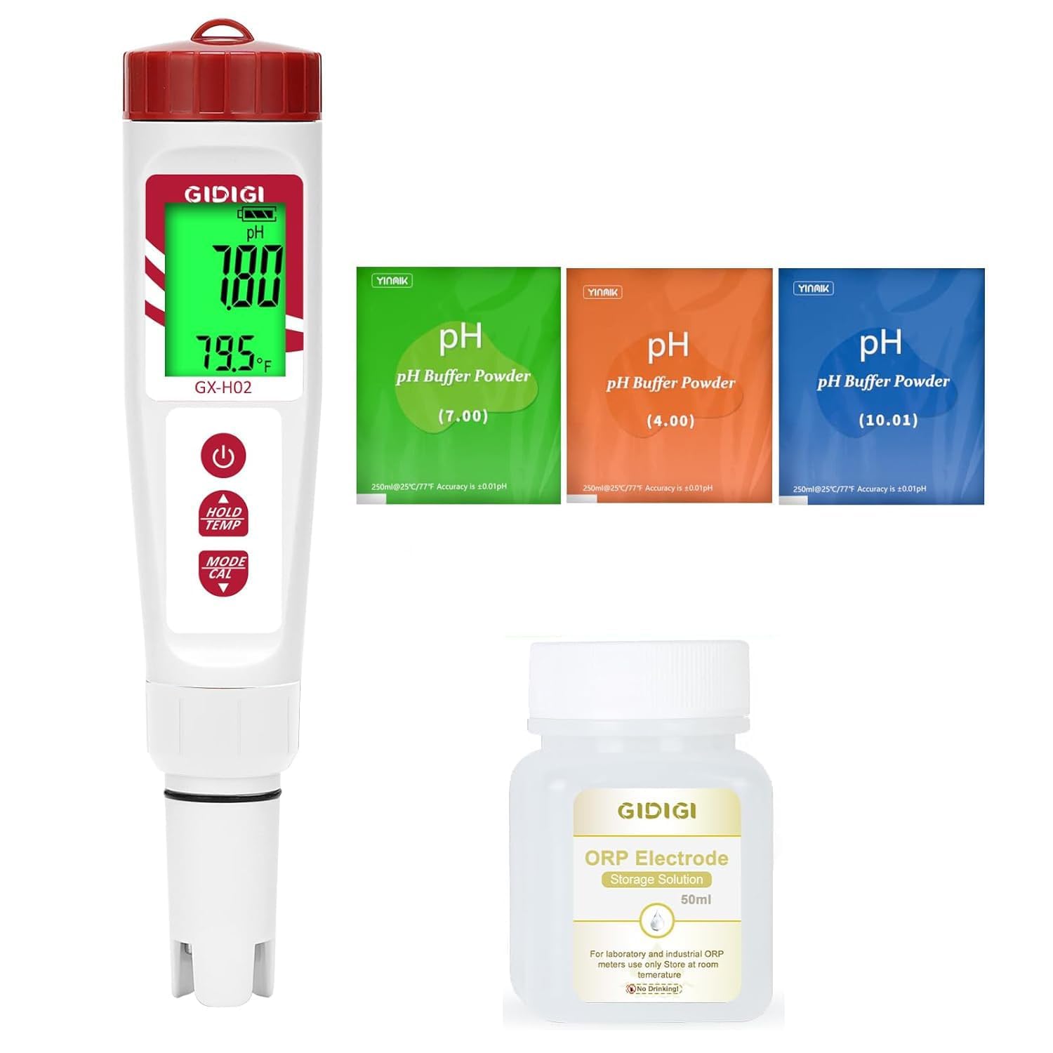 Hydrogen Water Tester, ORP Drinking Water Meter, Digital pH Meter, PPM ORP Electronic Temperature Detector for Water, Hydroponics, Swimming Pool, Aquariums, Kombucha-image-28