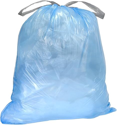 Miniatura 4 de Plasticplace Bolsas de basura de ajuste personalizado, compatibles con simplehuman Code V (200 unidades) con cordón azul tintado 4.2-4.8 galones,