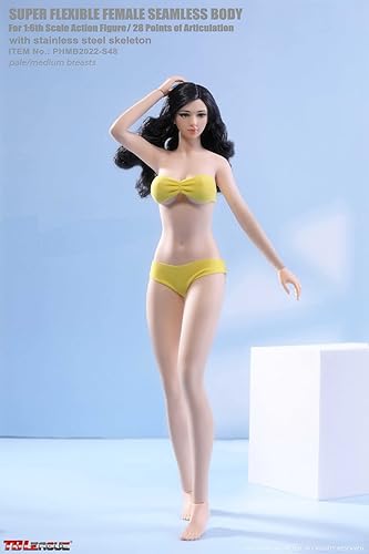 Miniatura 5 de OBEST TBLeague - Figura de acción súper flexible de cuerpo femenino pálido sin costuras con conjunto de bikni cabeza excluida (PHMB2022-S48A)