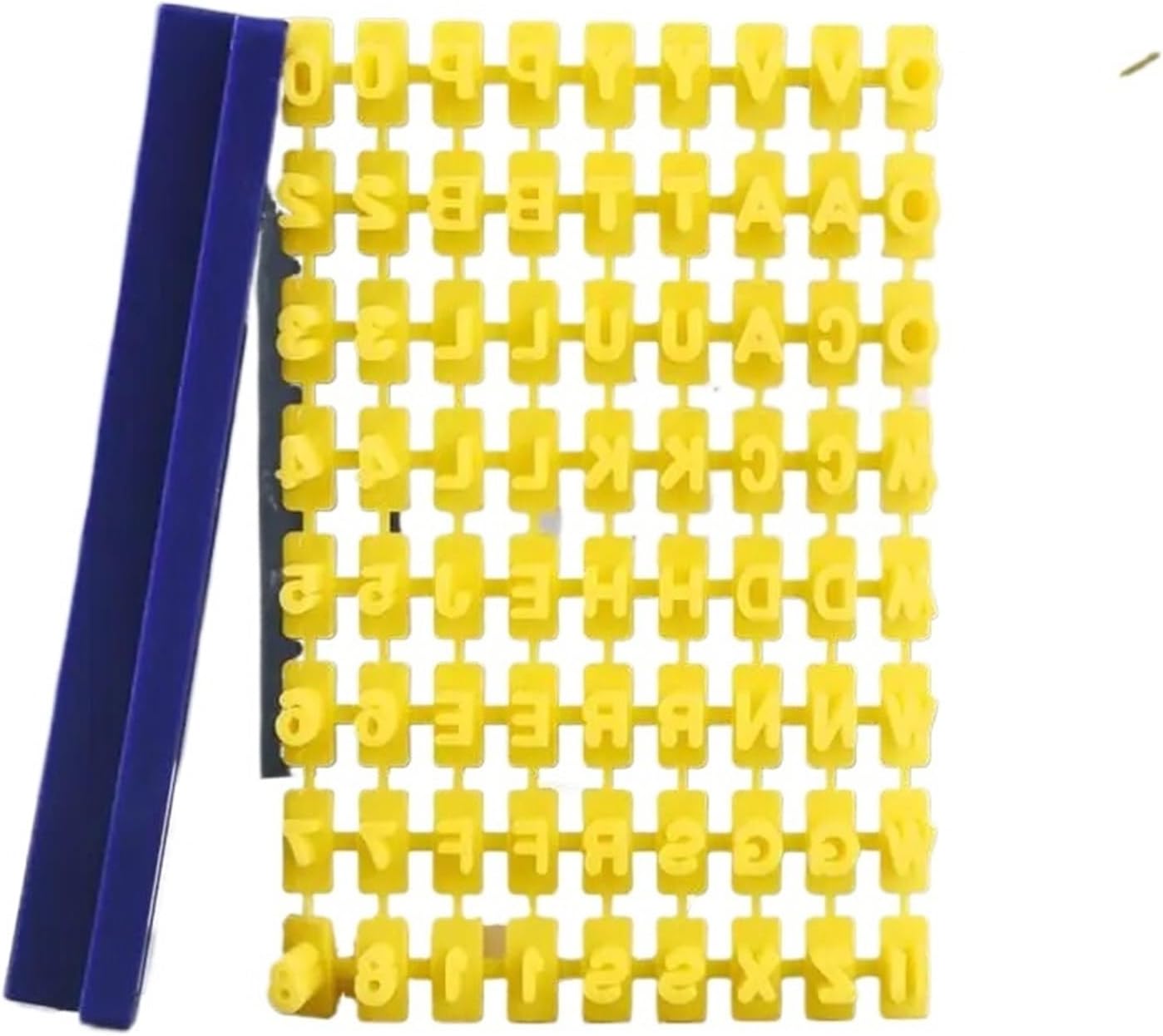 Number Letters Cookie Stamp Mold 6 Set DIY Baking Tools - Alphabet Number Molds Press Stamp for Cookies Cakes(Yellow)