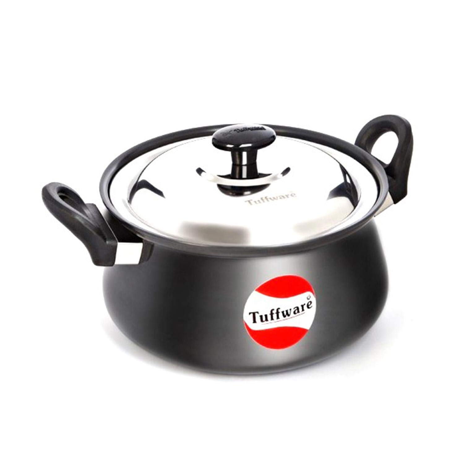 Tuffware Stainless Steel Lid Handi, Black, 2.5 Liters