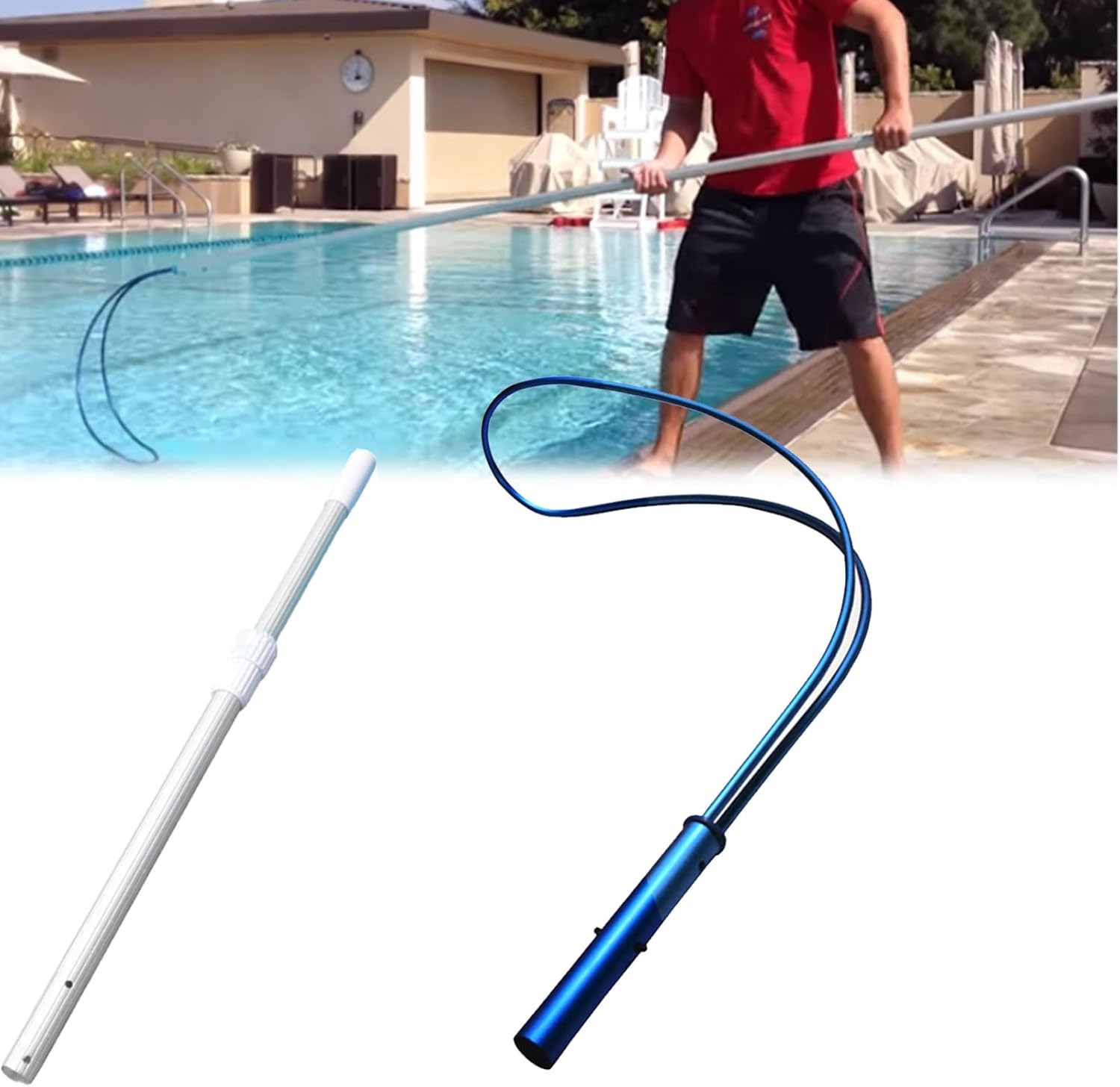 3.3/9.8/16.4 FT Telescopic Pool Safety Rescue Hook, Emergency Life-Saving Tool with Non-Slip Handle, 500 Kg Capacity for Drowning Prevention, Ideal for Pools and Water Rescue