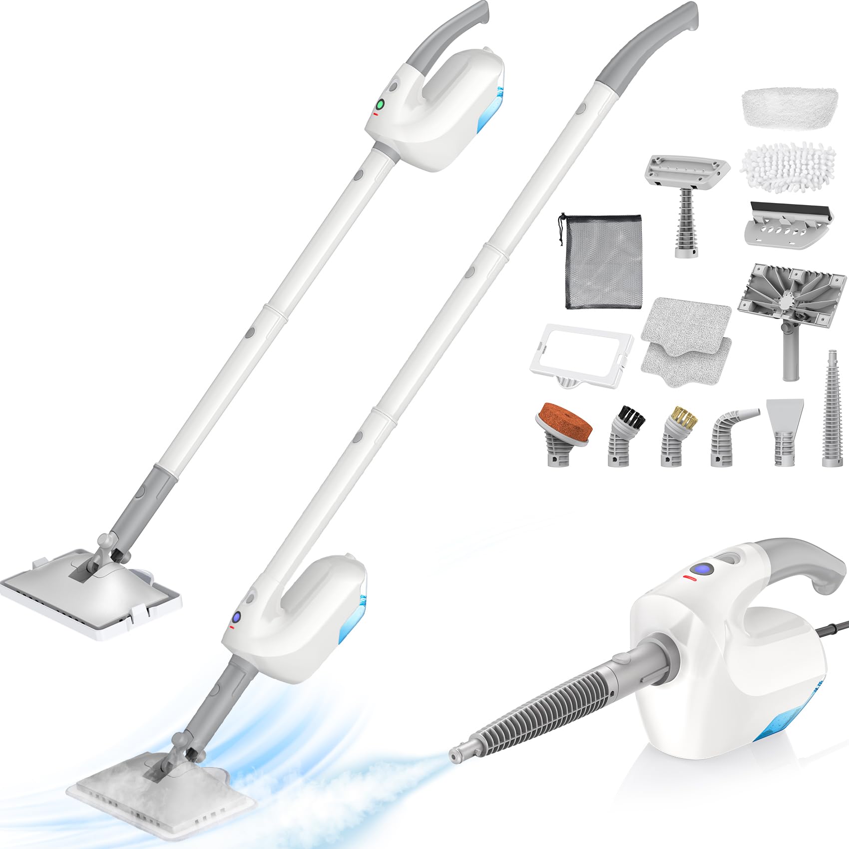 Upgraded Steam Mop with Detachable Handheld Steamer