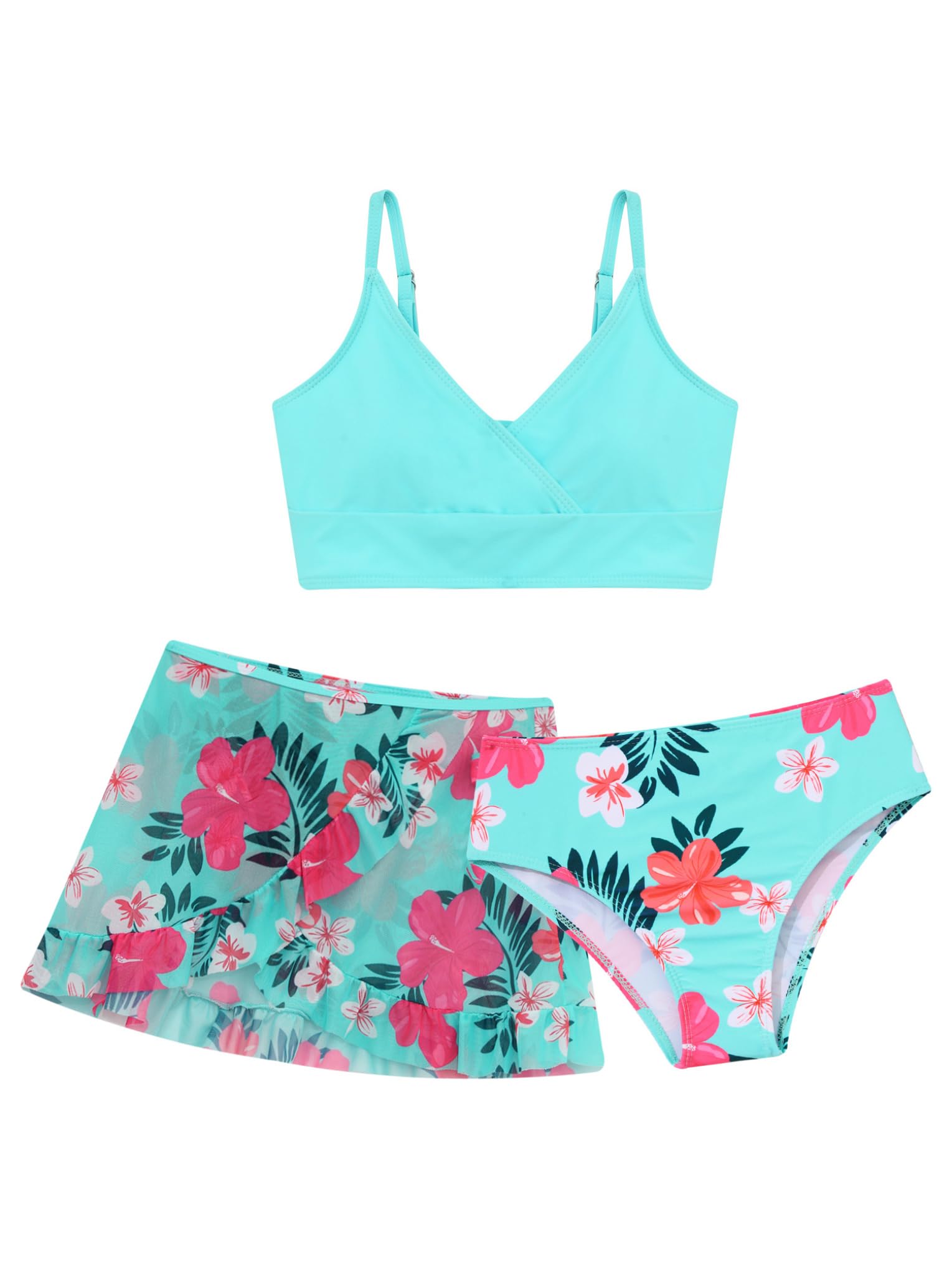Nyeemya Conjunto de Bikini Bralette Niñas Trajes de Dos Piezas Bañador Volant Top Braguita Bragas de Bikini Ropa de Playa
