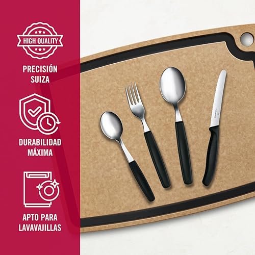 Miniatura 5 de Victorinox Juego de mesa Swiss Classic con cuchillo de tomate 24 piezas, acero inoxidable, negro, 11.8 x 2.0 x 2.0 in