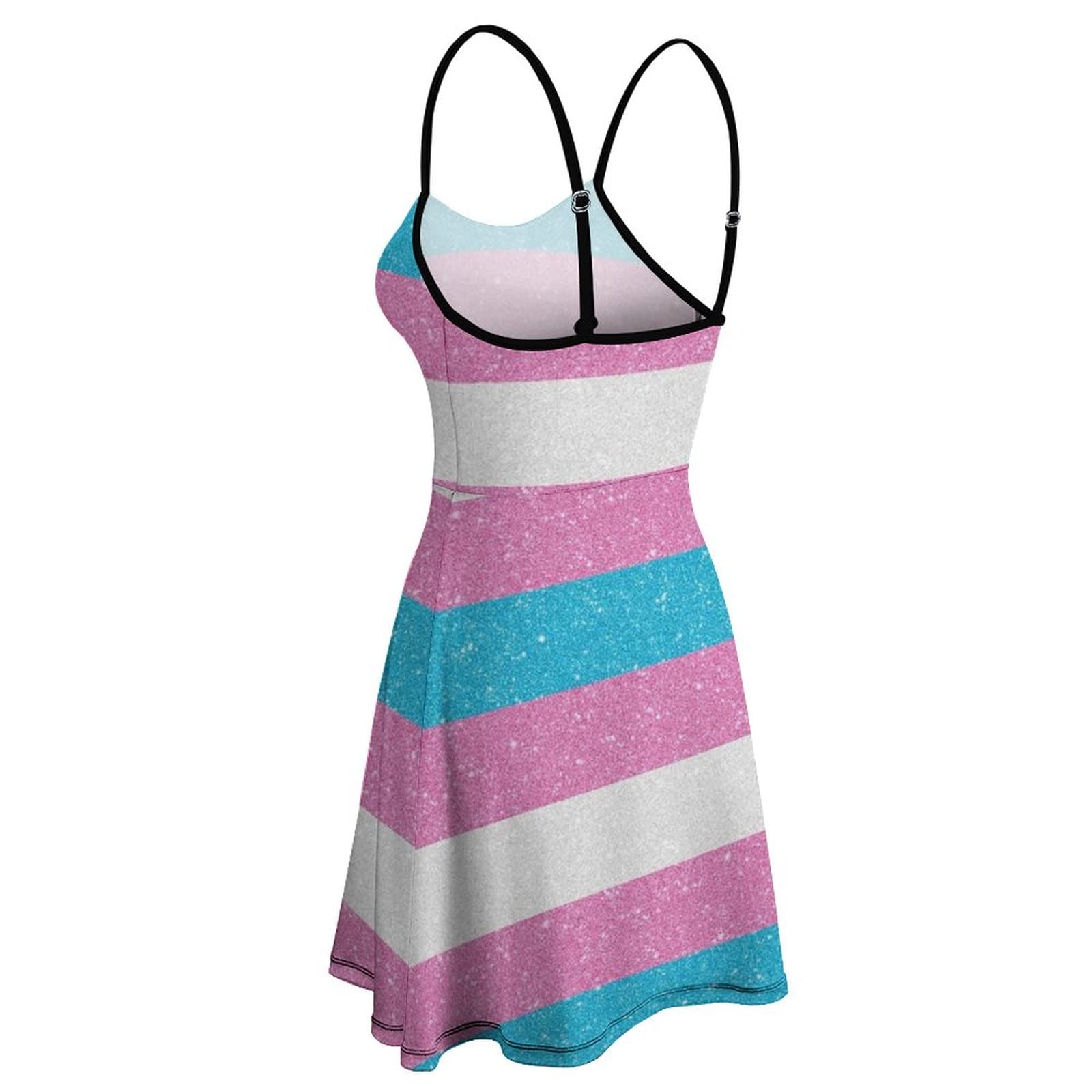 Cuban Flag Women's Sling Beach Sundress - Casual Swing Tank Dress, Sleeveless (Polyester/Spandex) - View #2