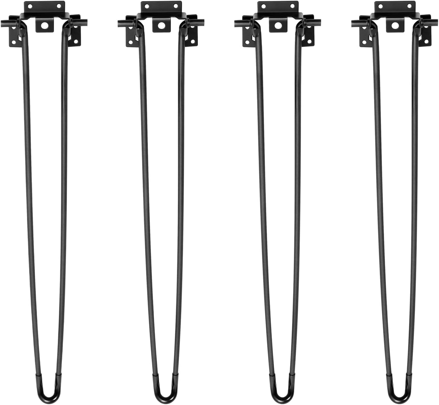 4-Pack Folding Hairpin Table Legs, Heavy Duty Metal Foldable Furniture Legs, 28Inch DIY Coffee Table Desk Bench Legs with Rubber Pads & Mounting Screws, Black