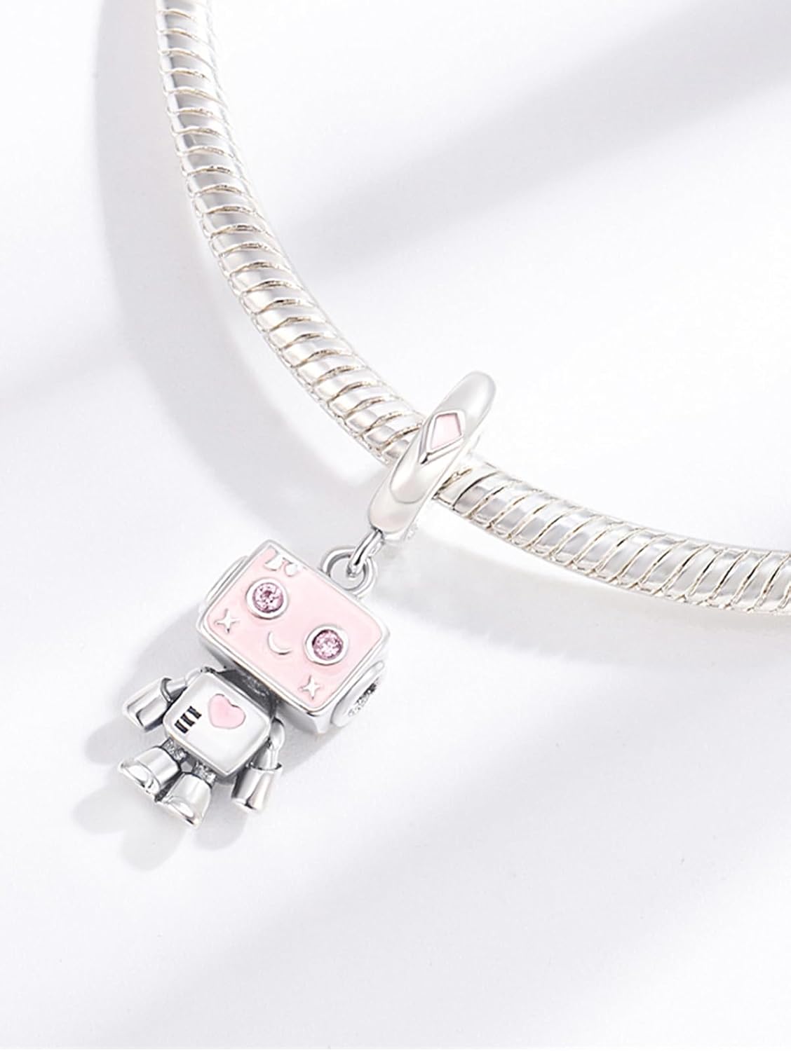 Cute Robot Dangle Charm 925 Sterling Silver Charms Fit Women Bracelet And Necklaces Bead Charm Pendant Jewelry Gifts For Family Friends - Image 4
