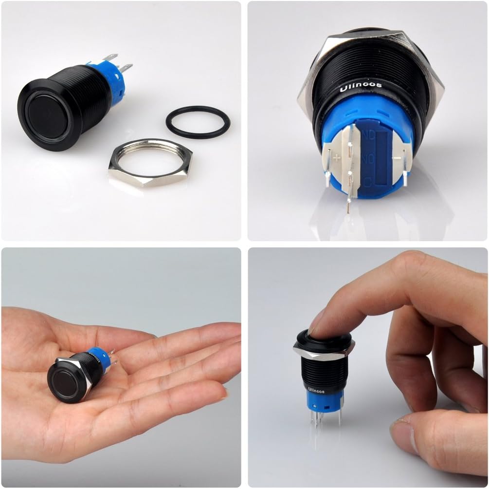 One-Day Sale: Up to 50% Off Ulincos Momentary Push Button Switch U19C3 1NO1NC Black Metal Shell with 12V Red LED Ring Suitable for 19mm 3/4 Mounting Hole (Red) Black Friday Sale 2022 Ulincos Momentary Push Button Switch U19C3 1NO1NC Black Metal Shell with 12V Red LED Ring Suitable for 19mm 3/4 Mounting Hole (Red)