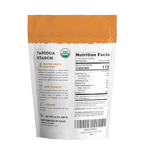 Miniatura 6 de Harina de almidón de tapioca para hornear y sopas 12 onzas  Kate Naturals Harina de tapioca orgánica USDA para boba mantequilla corporal keto y