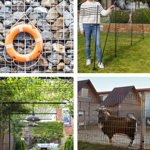 Image of Welded Wire Fencing 36 Inch x 100 Foot, 2 Inch x 3 Inch 16GA Black Hardware Cloth PVC Coated Garden Border Fencing Roll Vinyl Coating Metal Wire Mesh for Yard Vegetable Goat Protection Poultry Netting