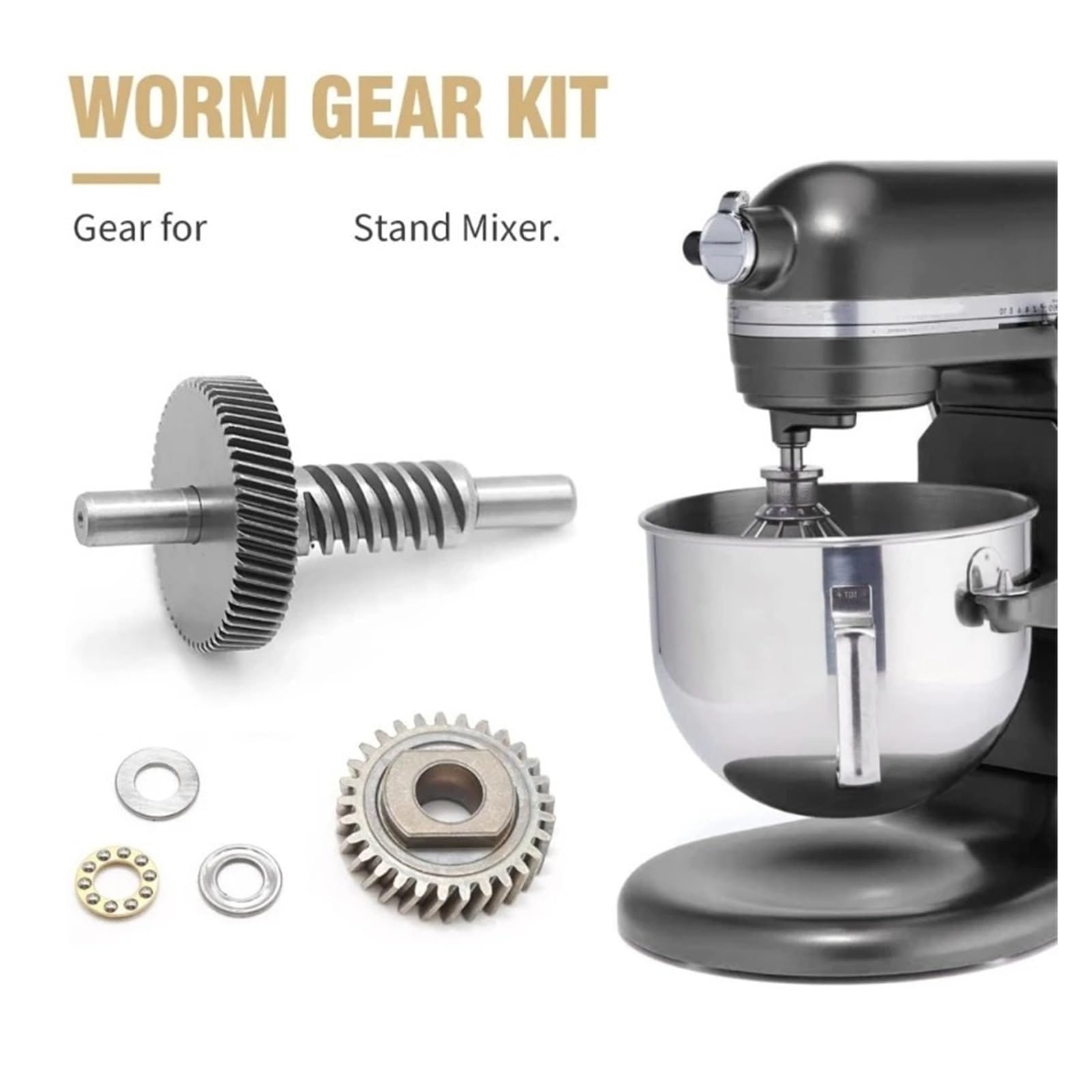 Pignone di Ricambio for Ingranaggi Conici a Spirale for smerigliatrice elettrica, Compatibile for 5QT/6QT 9706529 9703445 9703680 W11086780 WP9709231, Compatibile for KitchenAid 5QT/6QT